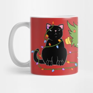 Siamese Cat Knocking Over Christmas Tree Mug